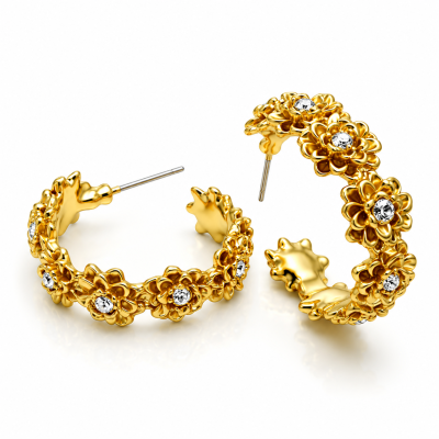 Floral Golden Hoop
