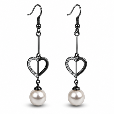 Black Pearly Heart 