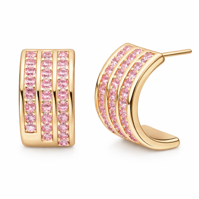 Diamonds Drops on Gold Pink 